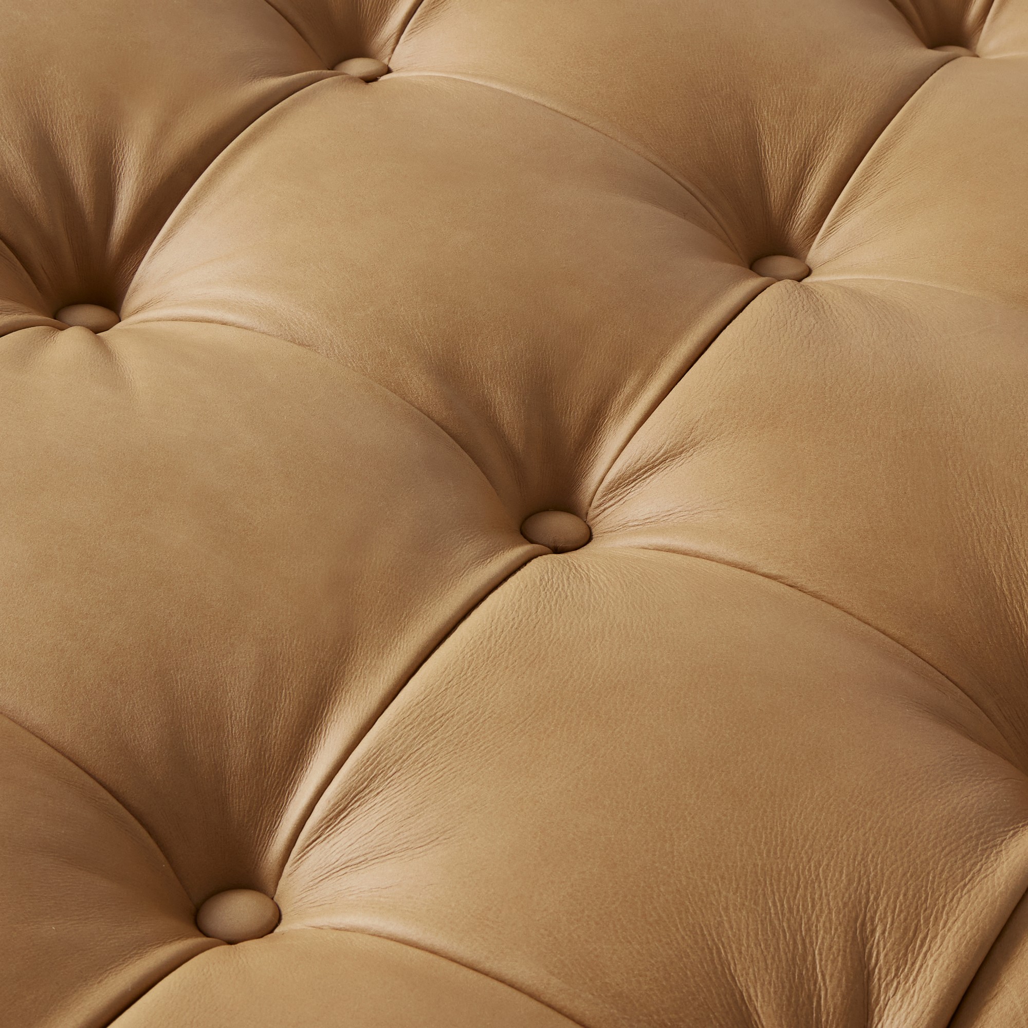 Fairfax Square Ottoman, Turned Leg with Tufted Top (26