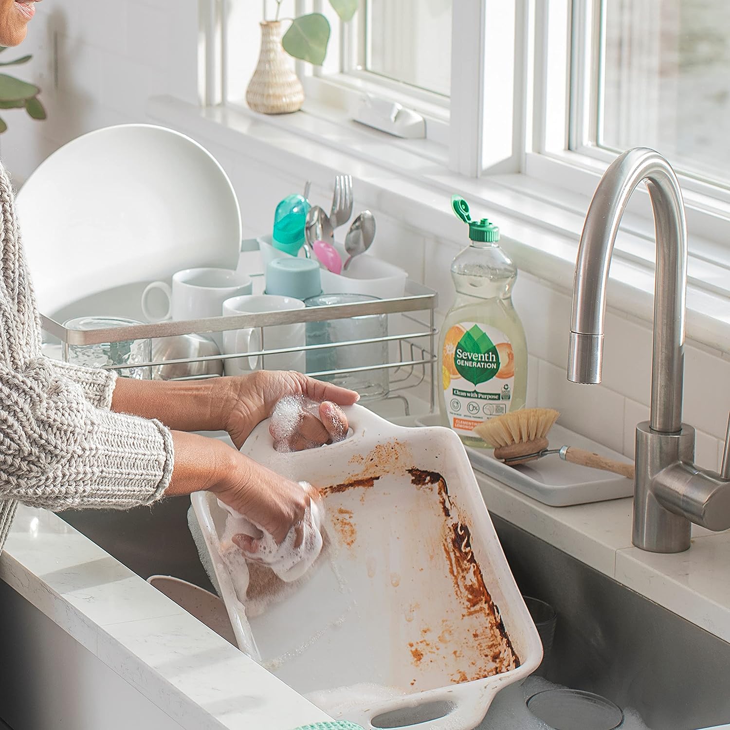 Seventh Generation Dish Soap Liquid, Fragrance Free, 19 oz, Pack of 6