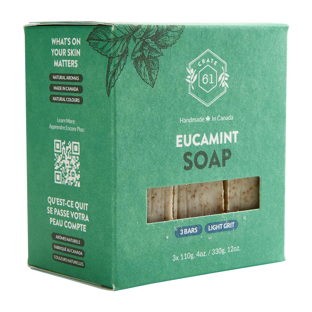 Handmade Vegan Natural Bar Soap Cold Pressed For Face And Body, With Premium Essential Oils, Eucalyptus & Peppermint For Men And Women 3 Pack (Lavender)