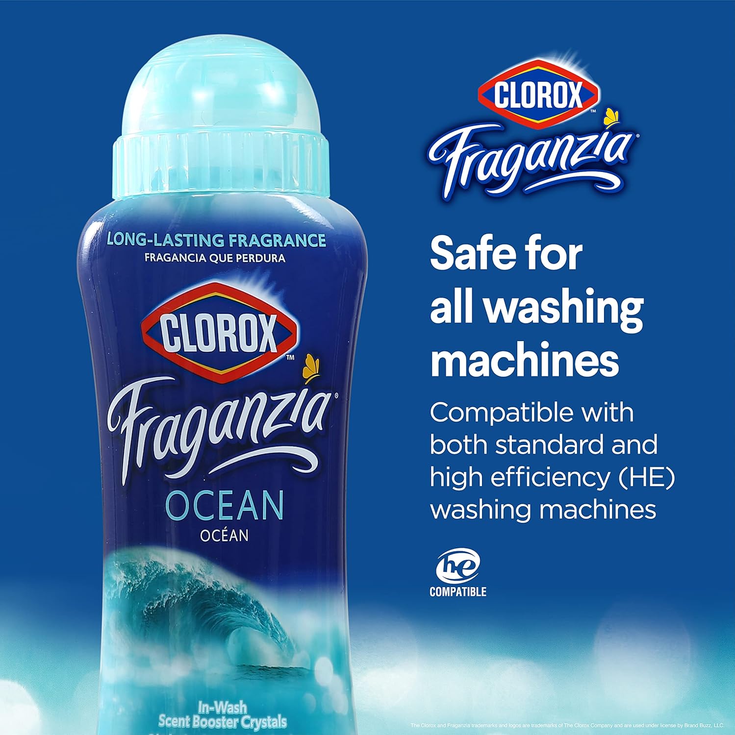 Clorox Fraganzia In-Wash Scent Booster Crystals in Ocean Scent, 18 Oz Twin Pack | Laundry Scent Booster Crystals | In-wash Scent Booster for Fresh Laundry in Ocean Scent 18 Ounce Twin Pack, 36oz