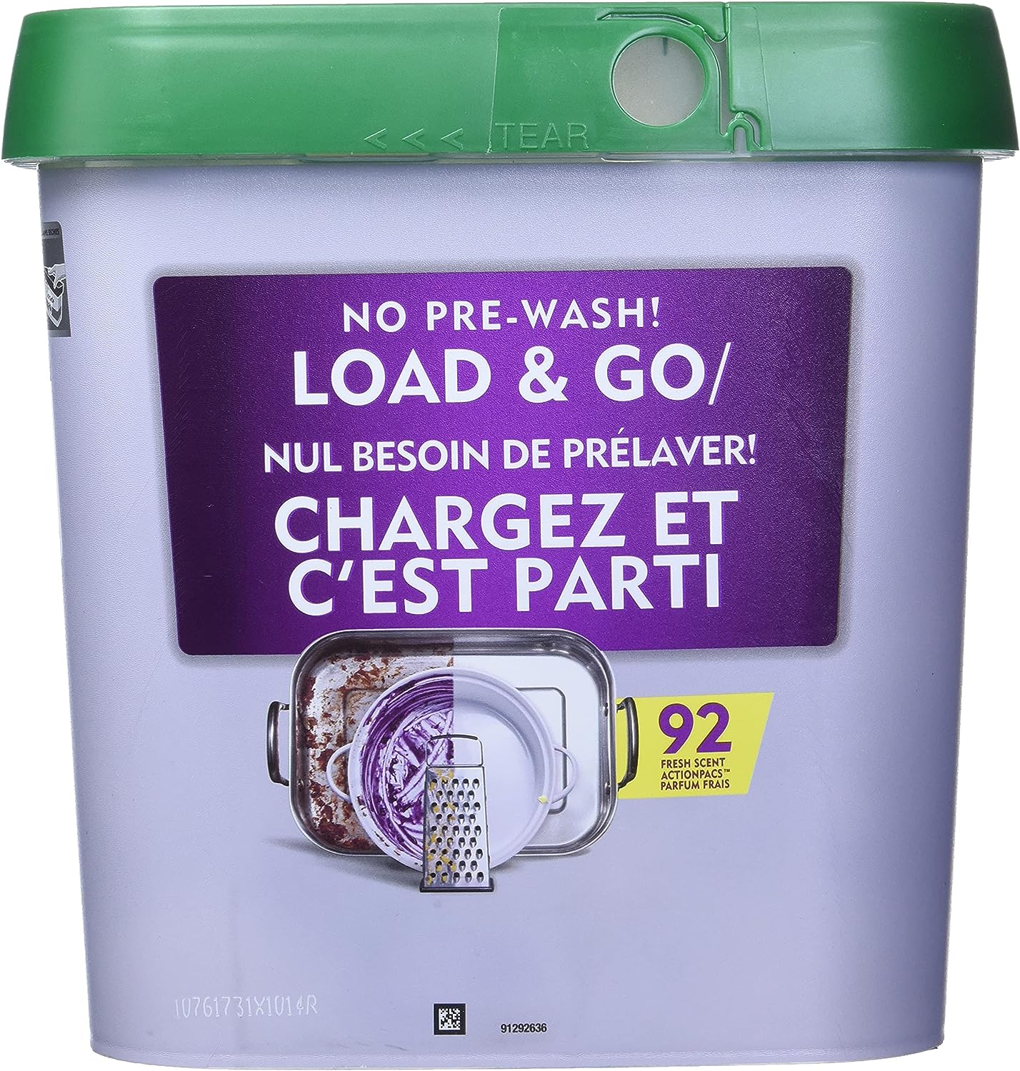 Cascade Platinum Dishwasher Pods, Dishwasher Detergent, Dishwasher Pod, Dishwasher Soap Pod, Actionpacs Dish Washing Pod, Lemon, 62 Count Dishwasher Detergent Pods