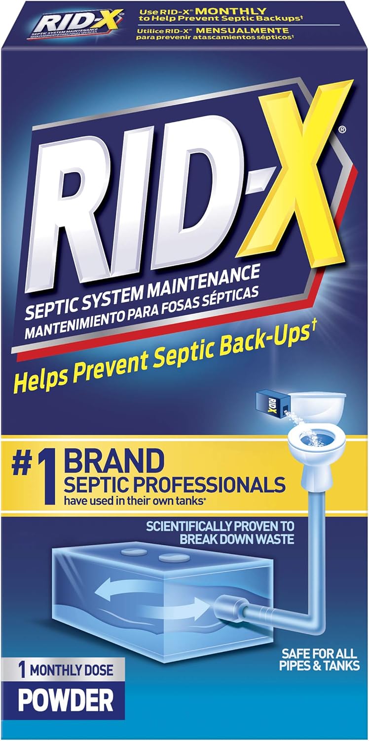 RID-X Septic Treatment, Septic Tank Treatment, 1 Month Supply Of Powder, 9.8 oz