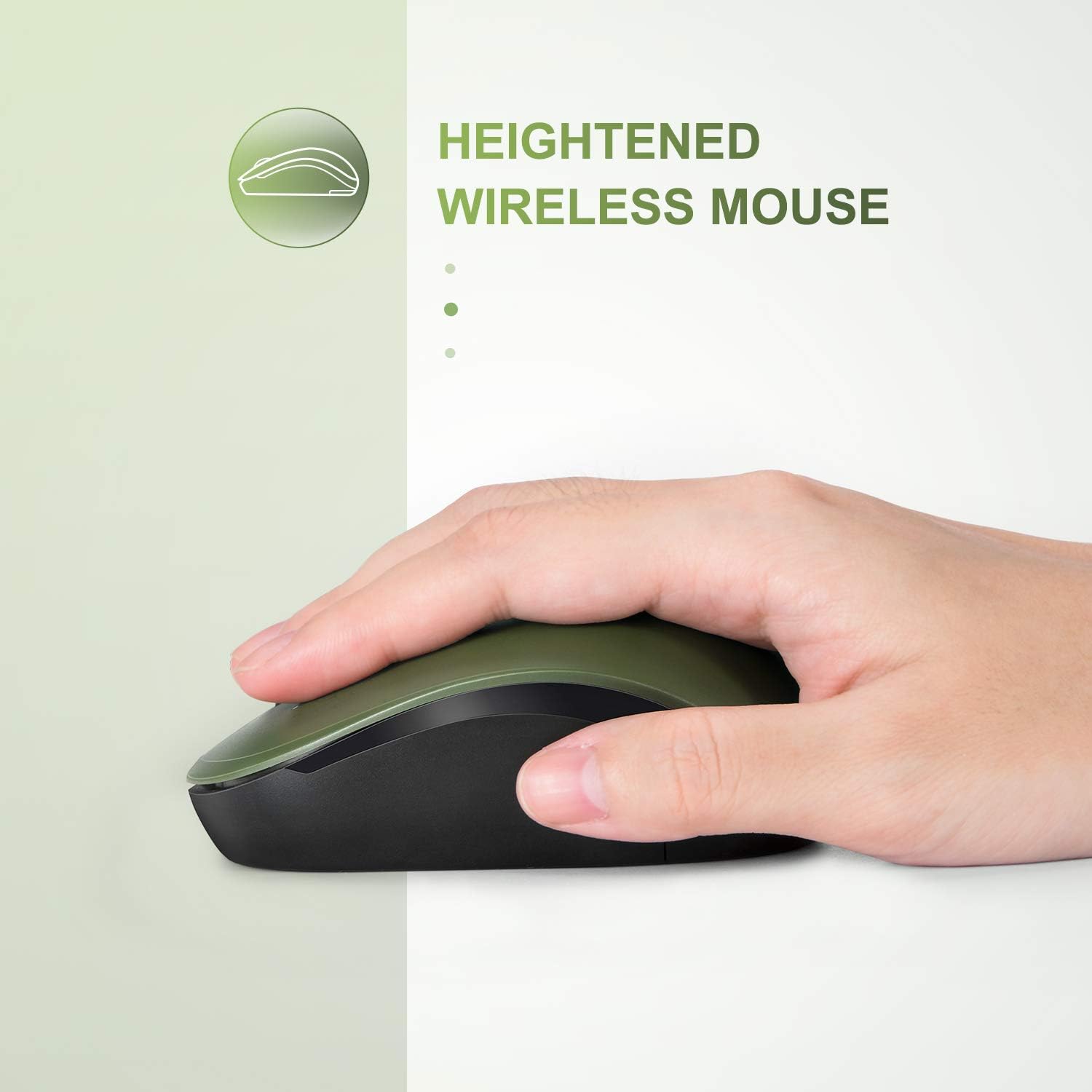 seenda Wireless Mouse, 2.4G Noiseless Mouse with USB Receiver - Portable Computer Mice for PC, Tablet, Laptop with Windows System - Mint Green