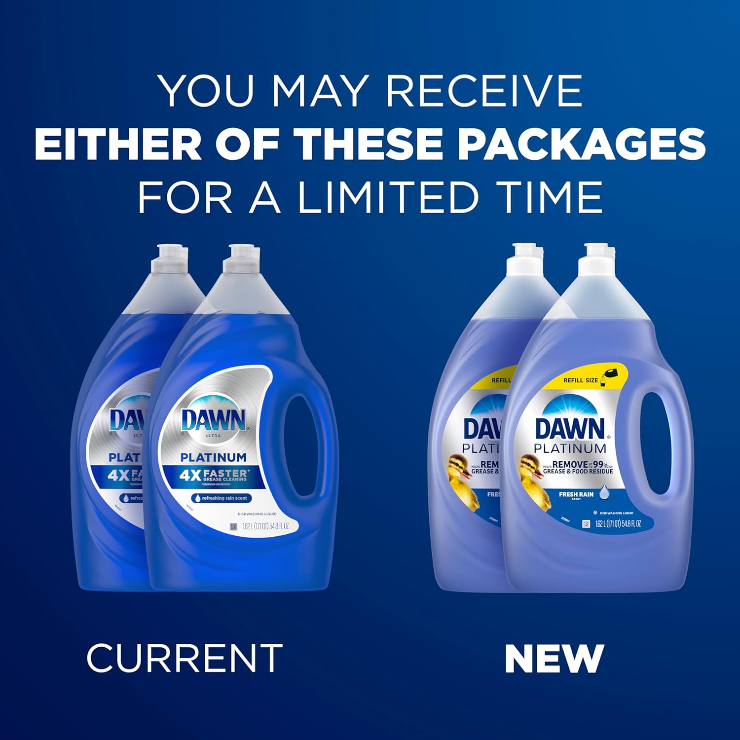 Dawn Platinum Dishwashing Liquid Dish Soap, Refreshing Rain Scent, 32.7 fl oz