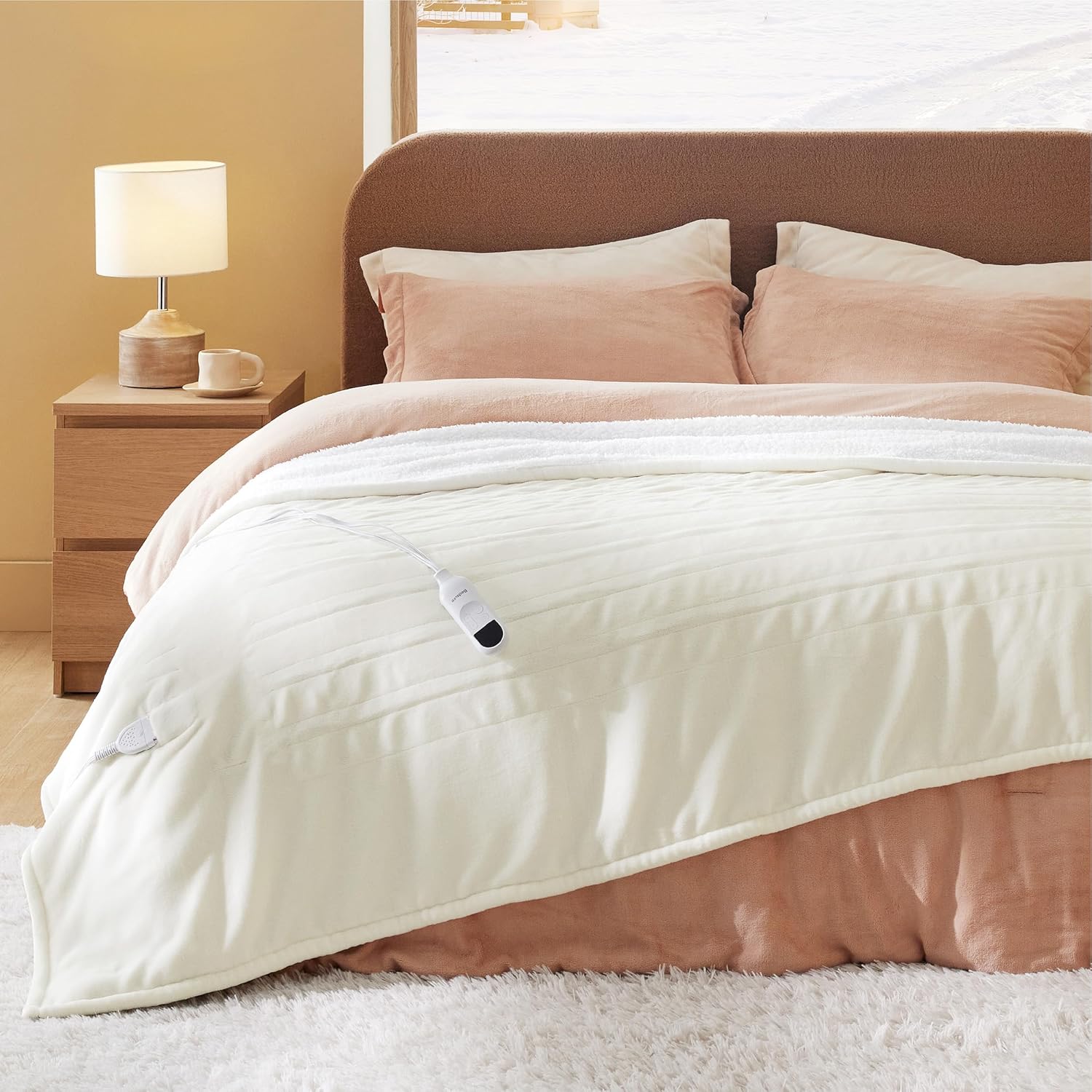 Bedsure Heated Blanket Electric Throw - Soft Flannel Electric Blanket, Heating Blanket with 4 Time Settings & 6 Heat Settings, Warm Blanket Gift for Grandma (50x60 inches, Grey)