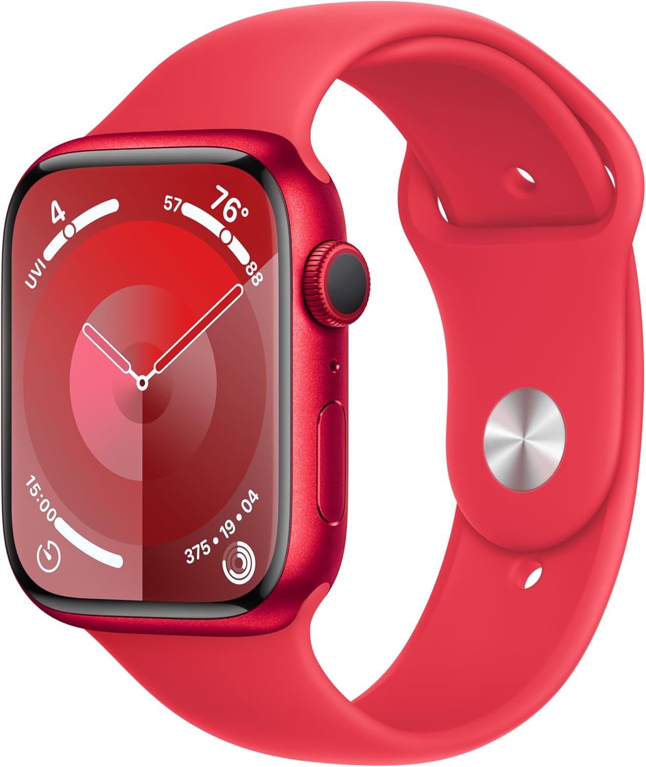 Apple Watch Series 9 [GPS 45mm] Smartwatch with Pink Aluminum Case with Pink Sport Loop. Fitness Tracker, Blood Oxygen & ECG Apps, Always-On Retina Display, Carbon Neutral