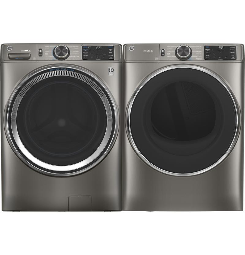 GE ENERGY STAR 7.8 cu. ft. Efficiency Stackable Smart Front Load Washer with Steam and Super Speed Wash