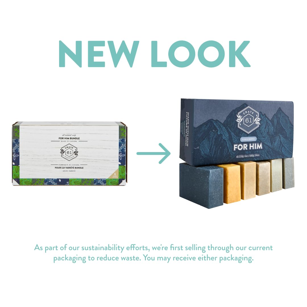 Handmade in Canada, Plant Based Cold Process Natural Bar Soap, With Premium Essential Oils, Dry Skin, Pack of 6 (Most Popular)