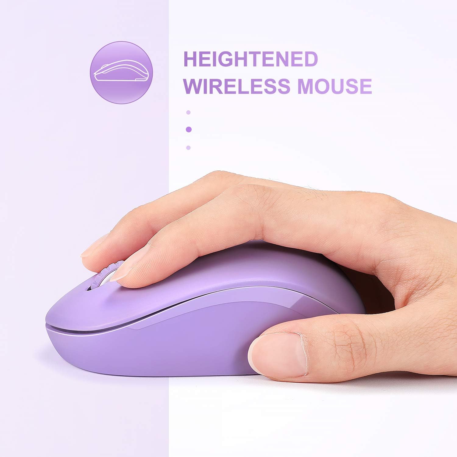 seenda Wireless Mouse, 2.4G Noiseless Mouse with USB Receiver - Portable Computer Mice for PC, Tablet, Laptop with Windows System - Mint Green