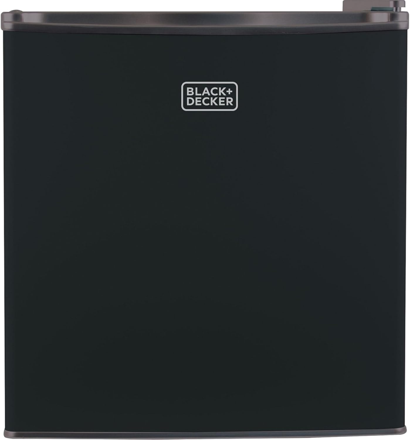 BLACK+DECKER BCRK17B Compact Refrigerator Energy Star Single Door Mini Fridge with Freezer, 1.7 Cubic Feet, Black