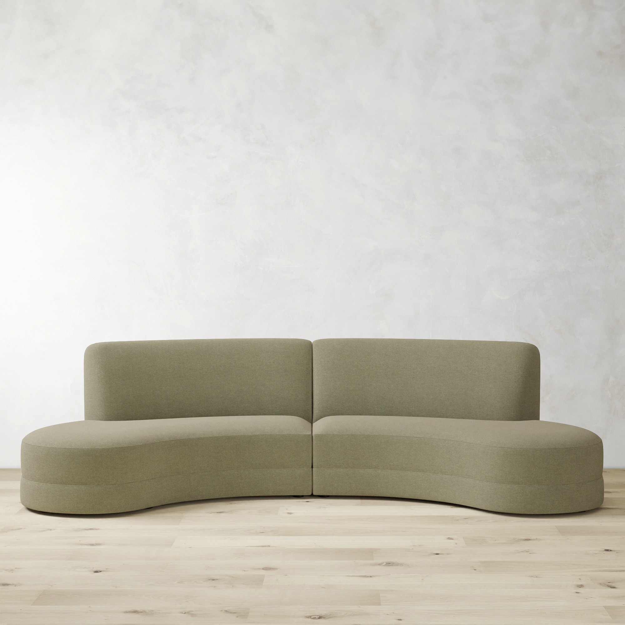 Capri 2-Piece Bumper Armless Sectional (132