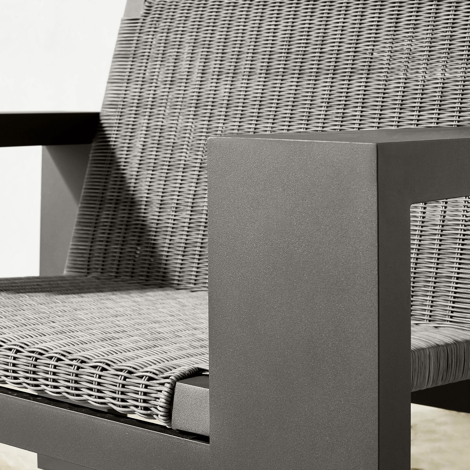 Larnaca Outdoor Slate Grey Metal x All-Weather Weave Club Chair