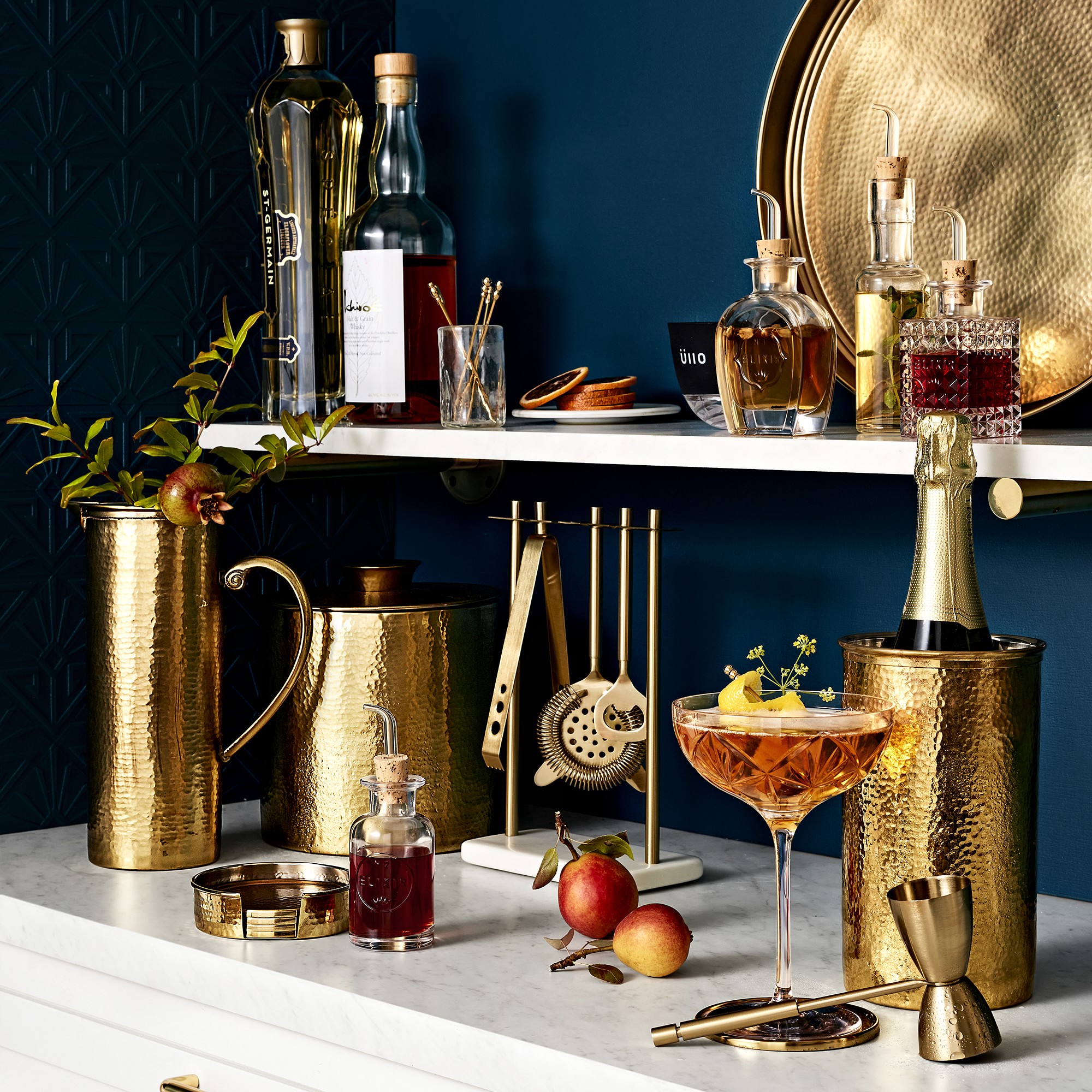 Antique Brass Hammered Wine Chiller