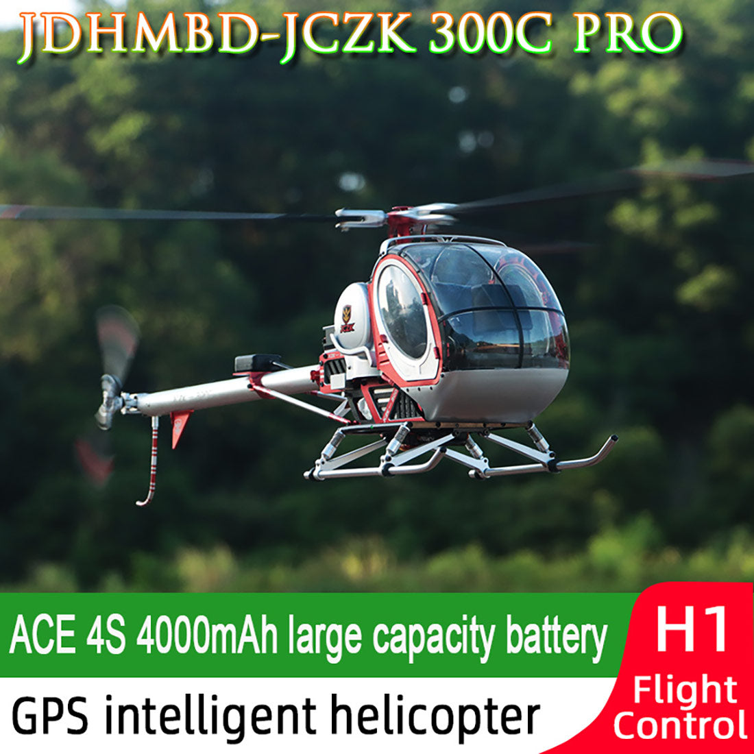 JCZK 300C PRO 2.4G 12CH Flybarless RC Helicopter Model with H1 Smart Flight Control and GPS Positioning (RTF Version)2