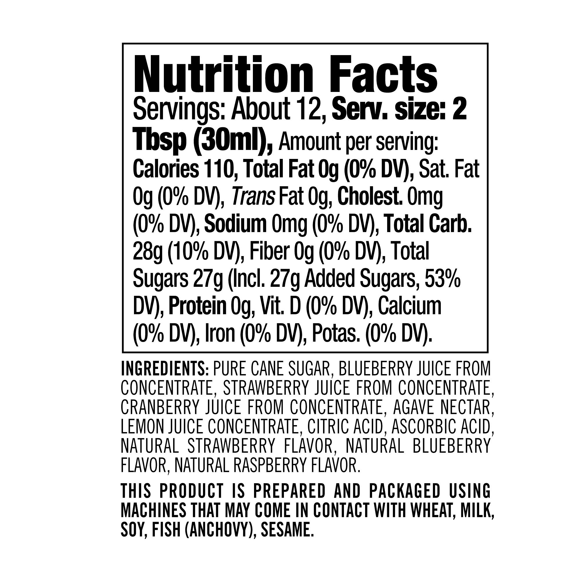 Williams Sonoma Italian Ice Syrup, Mixed Berry