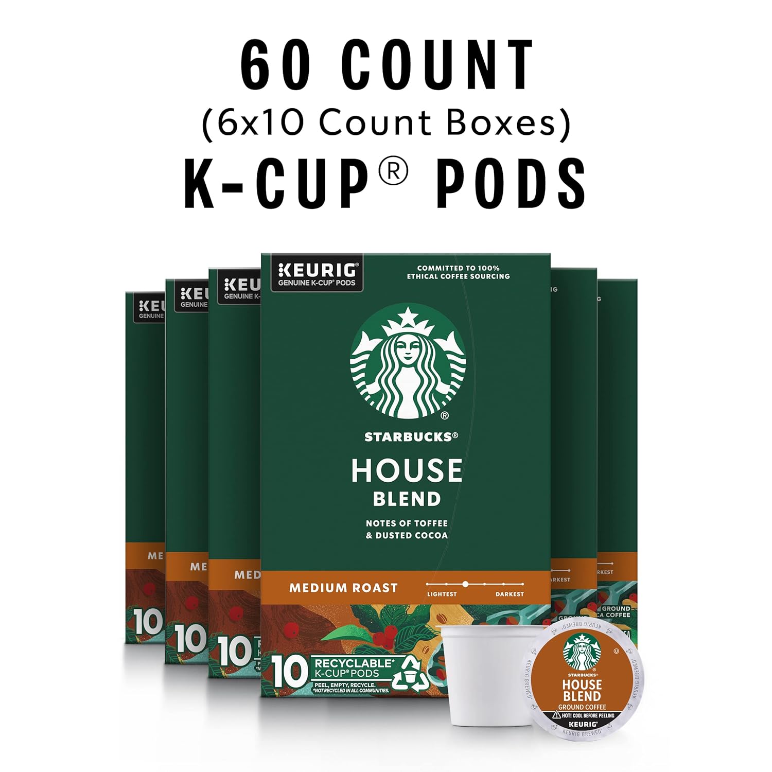 Starbucks K-Cup Coffee Pods, Medium Roast Coffee, Pike Place Roast for Keurig Brewers, 100% Arabica, 4 boxes (96 pods total)
