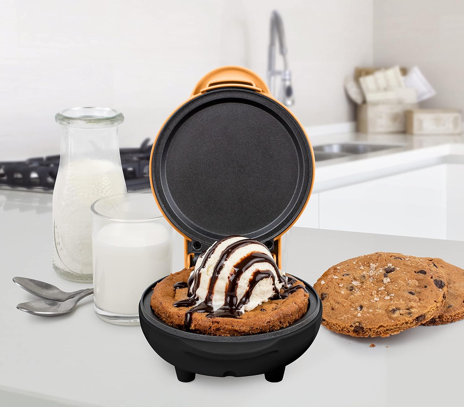 Nostalgia MyMini Personal Electric Skillet & Rapid Noodle Maker, Perfect For Healthy Keto & Low-Carb Diets, Yellow