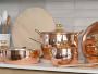 Ruffoni Historia Hammered Copper 11-Piece Cookware Set with Olivewood Tools