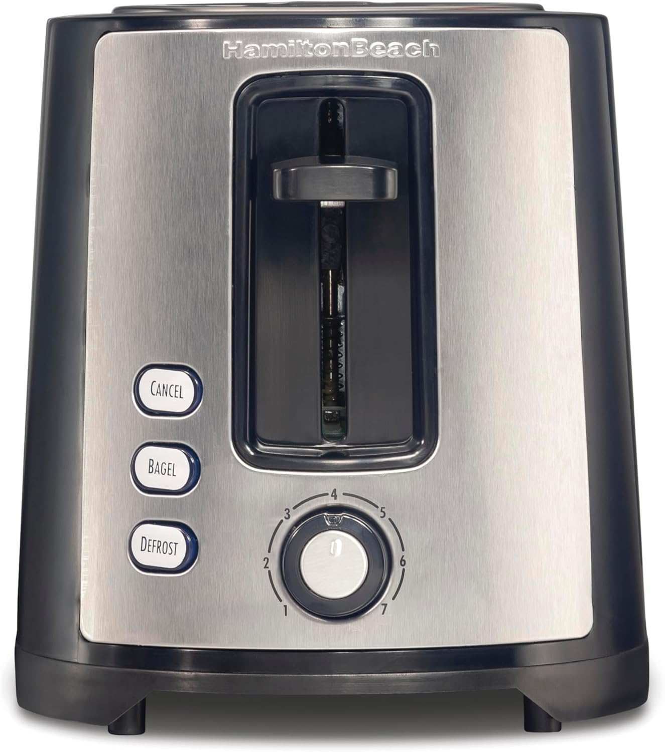 Hamilton Beach 2 Slice Extra Wide Slot Toaster with Bagel & Defrost Settings, Shade Selector, Toast Boost, Auto Shutoff, Black & Stainless Steel (22633)