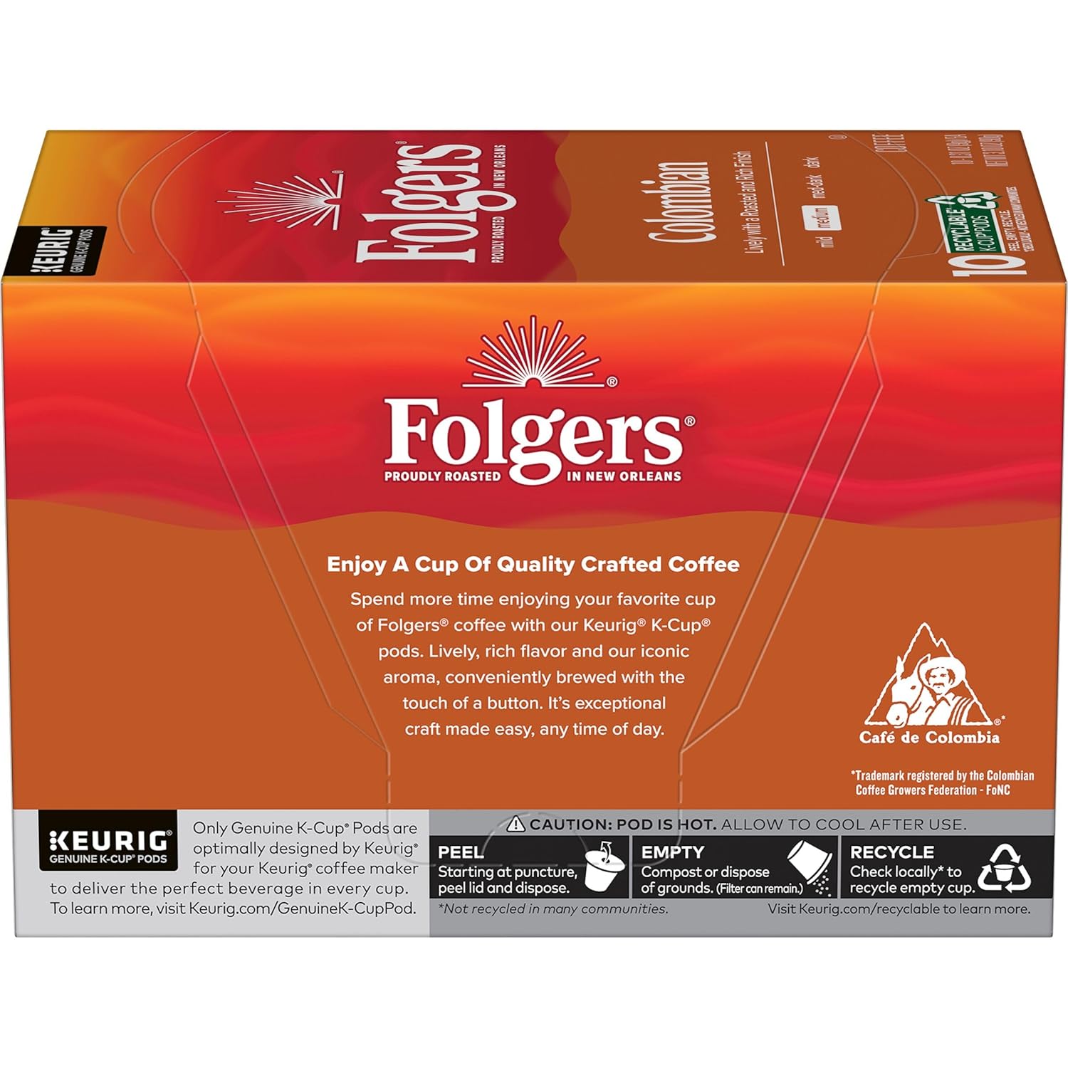 Folgers Classic Roast Medium Roast Coffee, 72 Keurig K-Cup Pods