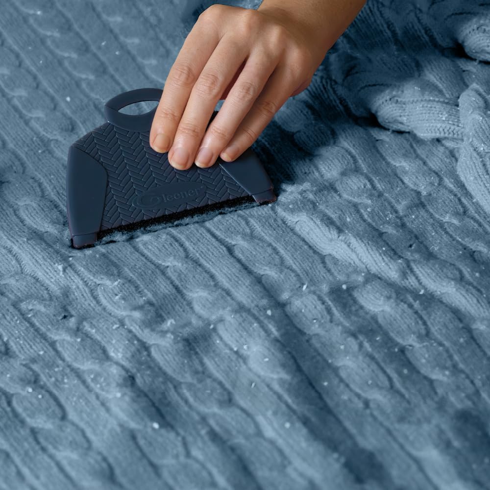 GLEENER Battery-Free Fabric Shaver & Lint Brush | Ultimate Fuzz Remover | Adjustable Depiller Lint Remover for Clothing & Furniture (Slate Blue)