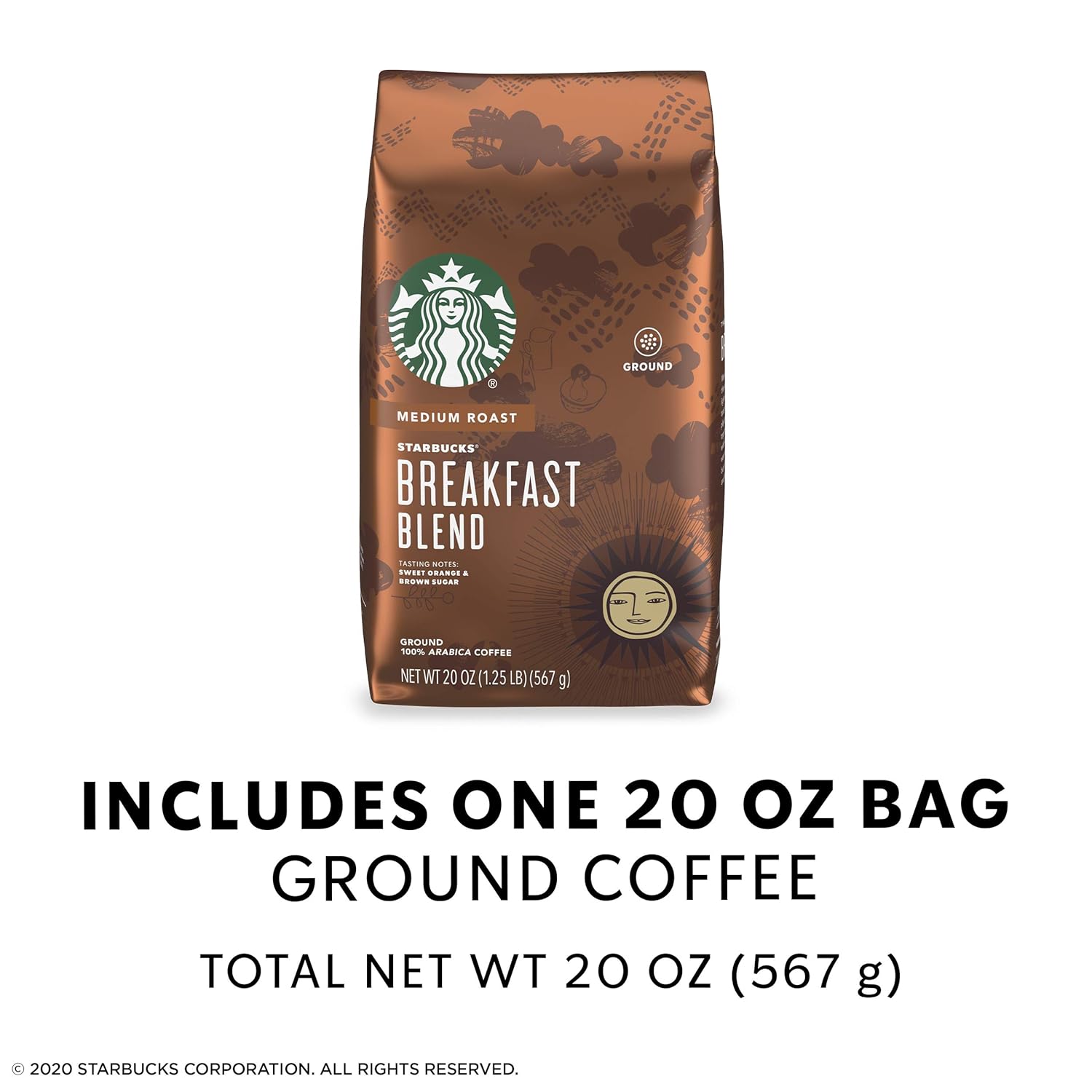 Starbucks Ground Coffee, Medium Roast Coffee, Pike Place Roast, 100% Arabica, 1 Bag (28 Oz)