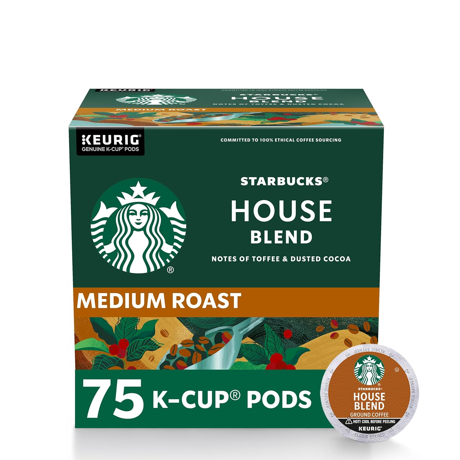 Starbucks K-Cup Coffee Pods, Medium Roast Coffee, Pike Place Roast for Keurig Brewers, 100% Arabica, 4 boxes (96 pods total)