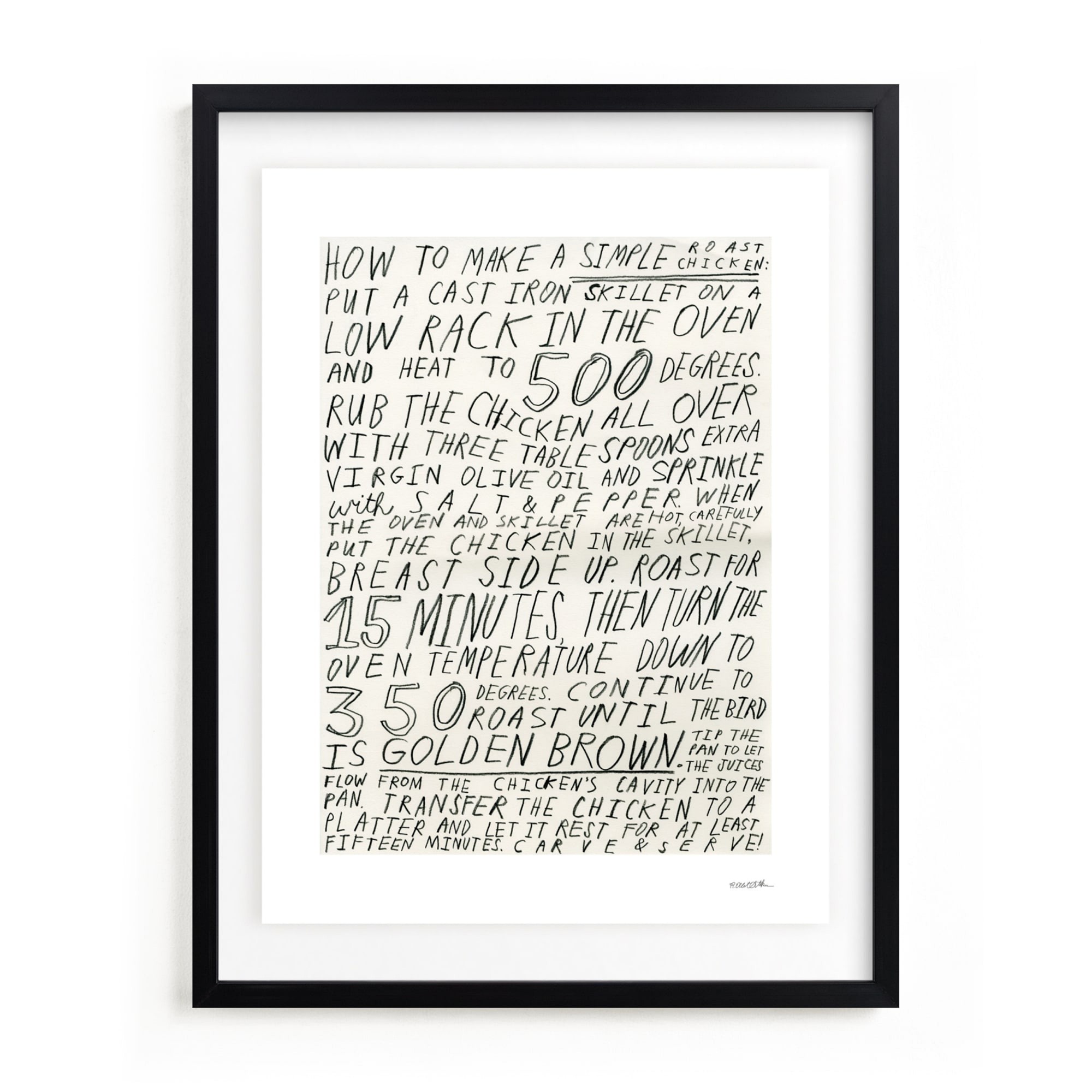 Roast Chicken Limited Edition Kitchen Art by Minted