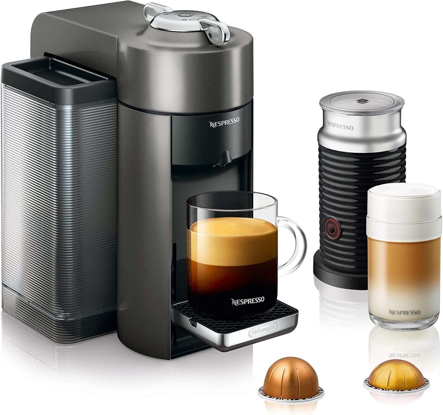 Nespresso Vertuo Coffee and Espresso Maker,1597 ml, by De'Longhi, Graphite Metal