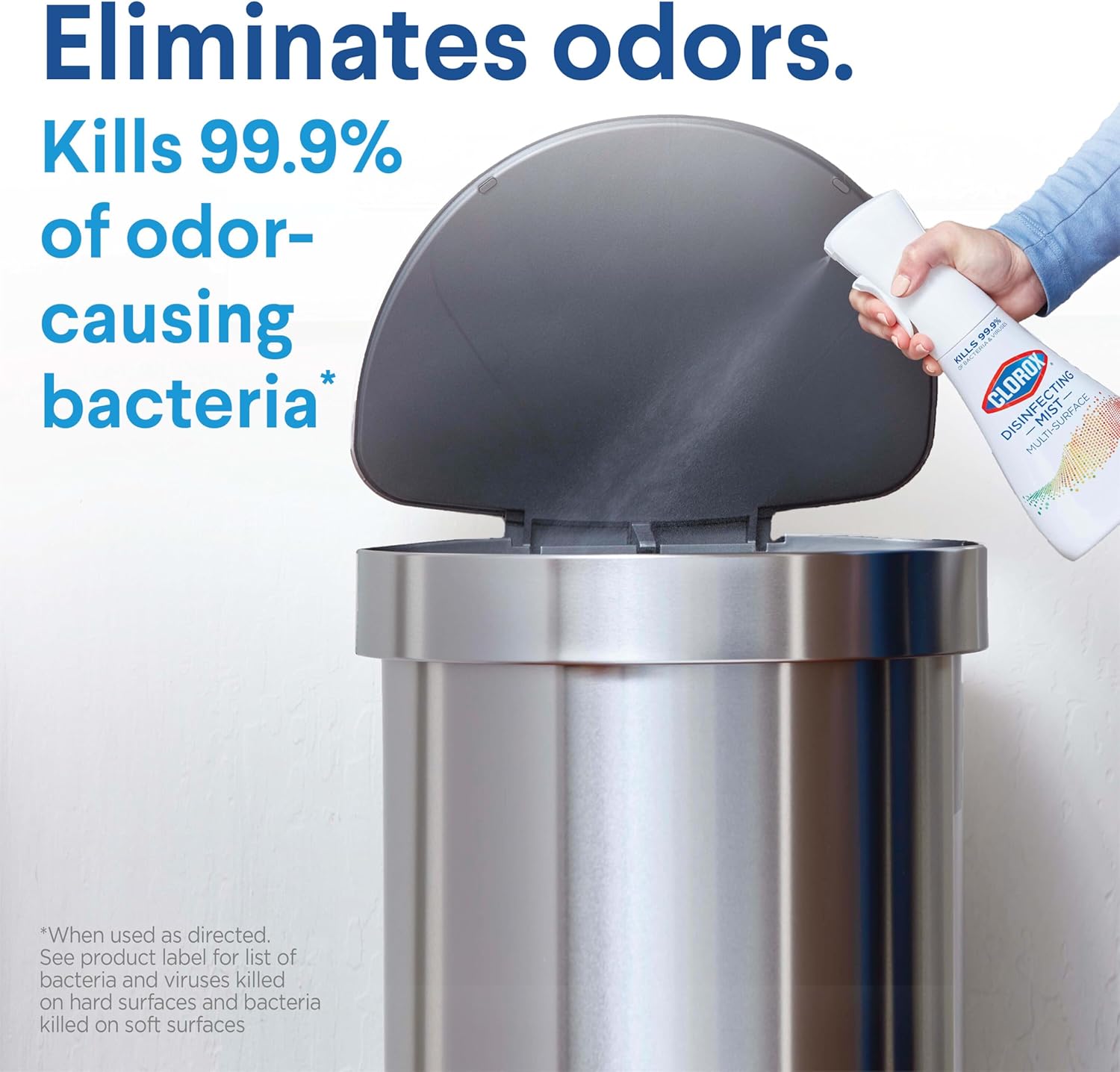 Clorox Disinfecting Mist, Lemon and Orange Blossom, Household Essentials, 1 Spray Bottle and 1 Refill, 16 Fl Oz Each