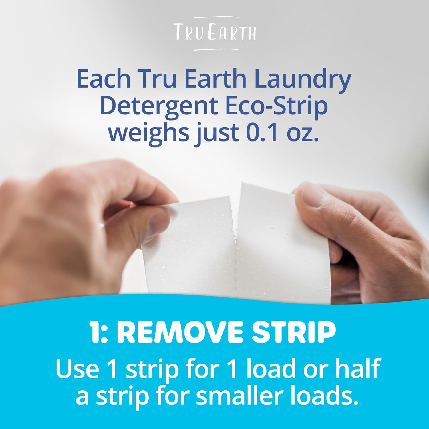 Tru Earth Compact Dry Laundry Detergent Sheets - Up to 64 Loads (32 Sheets) - Paraben-Free - Original Eco-Strip Liquidless Laundry Detergent, Travel Laundry Sheets - Fresh Linen
