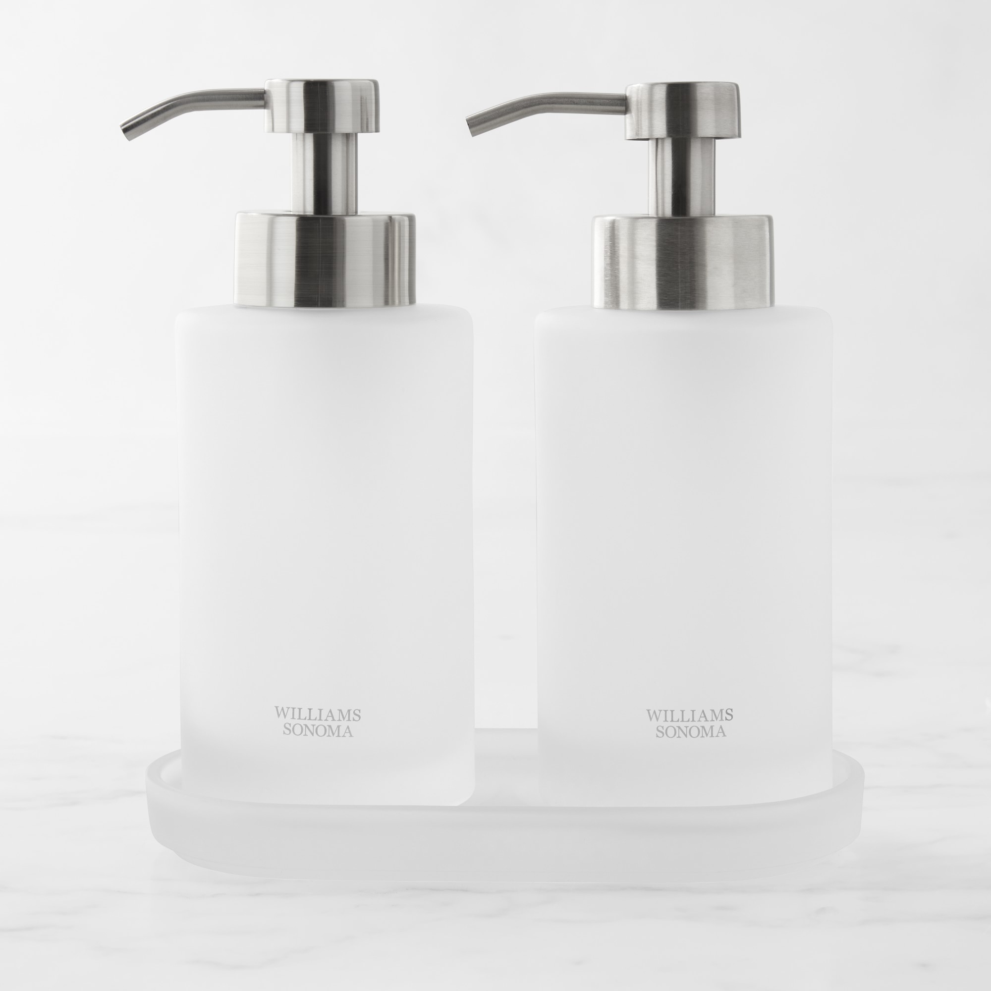 Hold Everything Frosted Glass Soap & Lotion Dispenser, 16oz.