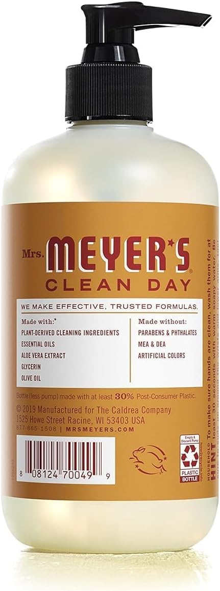 MRS. MEYER'S CLEAN DAY Hand Soap, Made with Essential Oils, Apple Cider, 12.5 Fl Oz (Pack of 3)