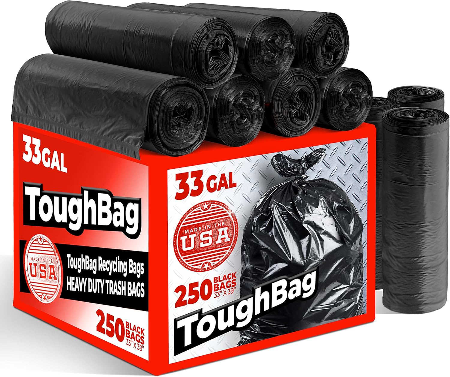 ToughBag 30-33 Gallon Trash Bags, 32 x 38