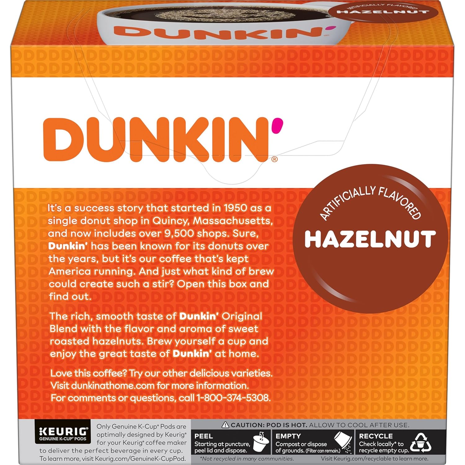 Dunkin' Original Blend Medium Roast Coffee, 60 Keurig K-Cup Pods