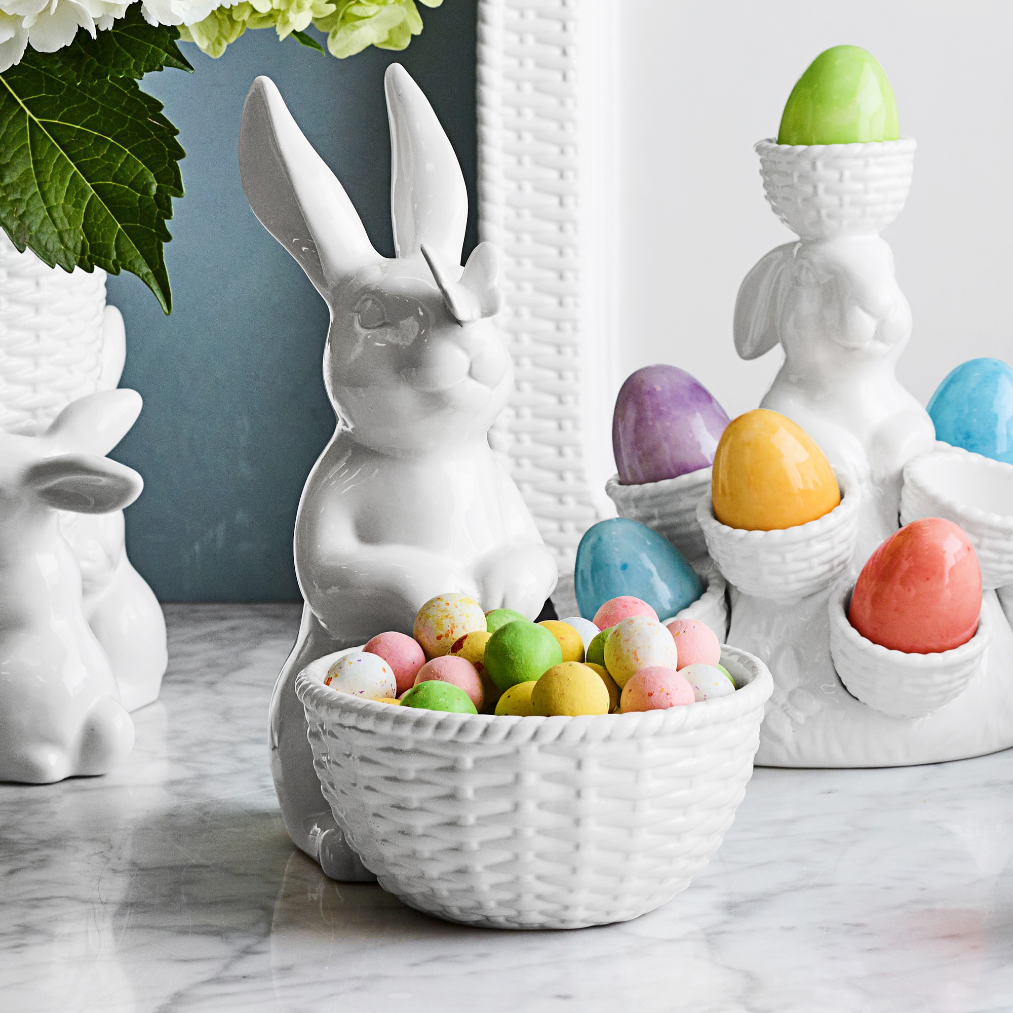 Sculptural Bunny Ceramic Egg Holder