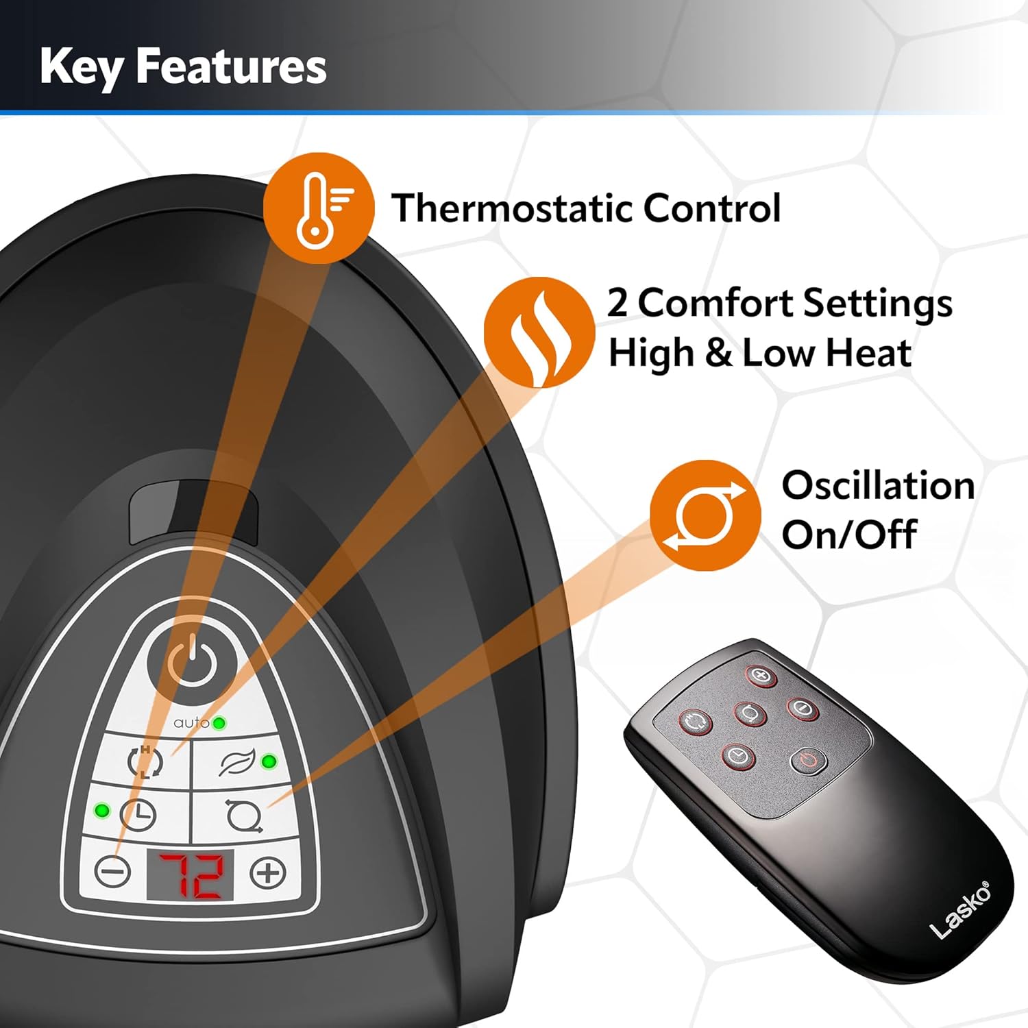 Lasko Oscillating Digital Ceramic Tower Heater for Home with Adjustable Thermostat, Timer and Remote Control, 23 Inches, 1500W, Silver, 755320, 8.5″L x 7.25″W x 23″H, Silver