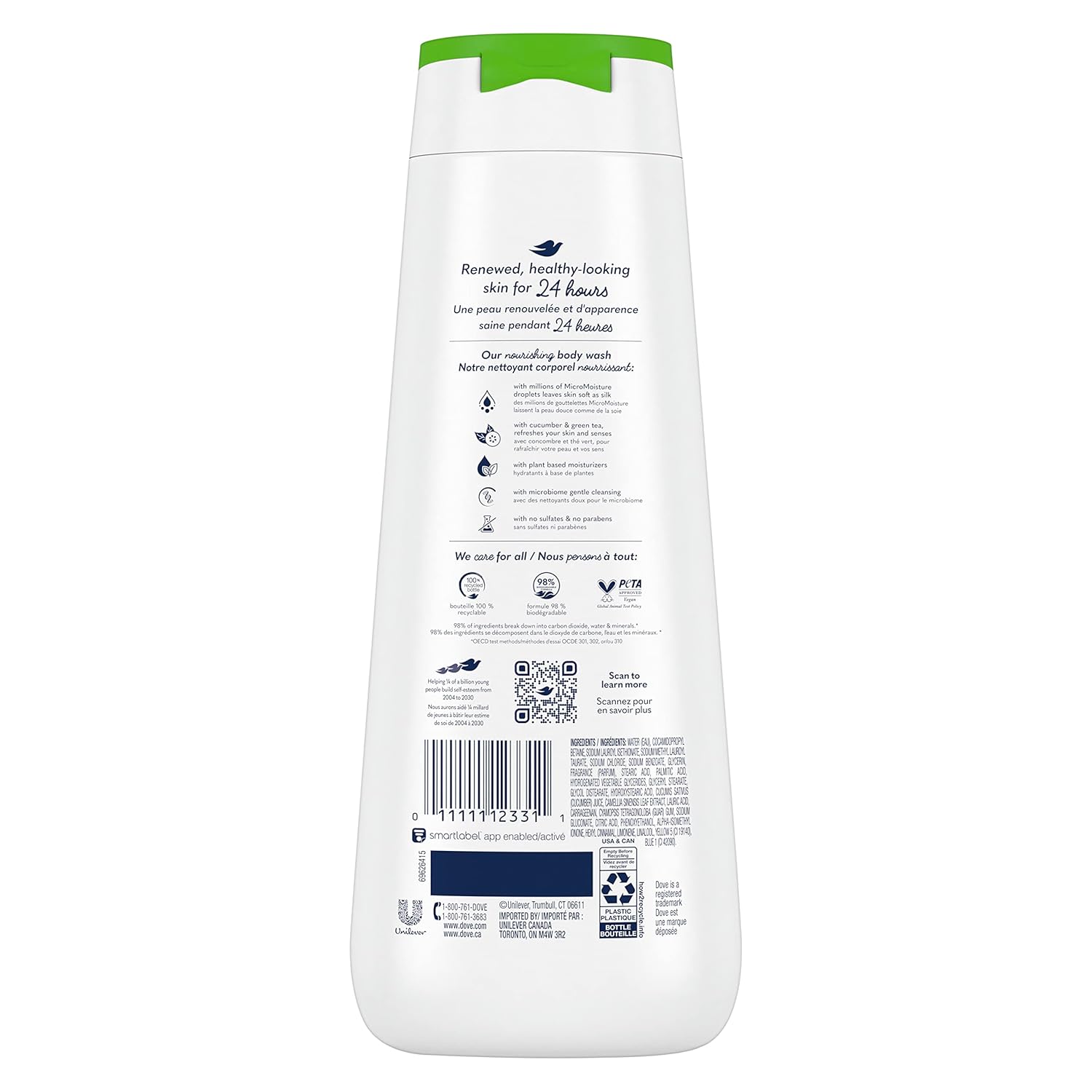 Dove Body Wash with Pump Refreshing Cucumber and Green Tea 3 Count Refreshes Skin Cleanser That Effectively Washes Away Bacteria While Nourishing Your Skin 30.6 oz