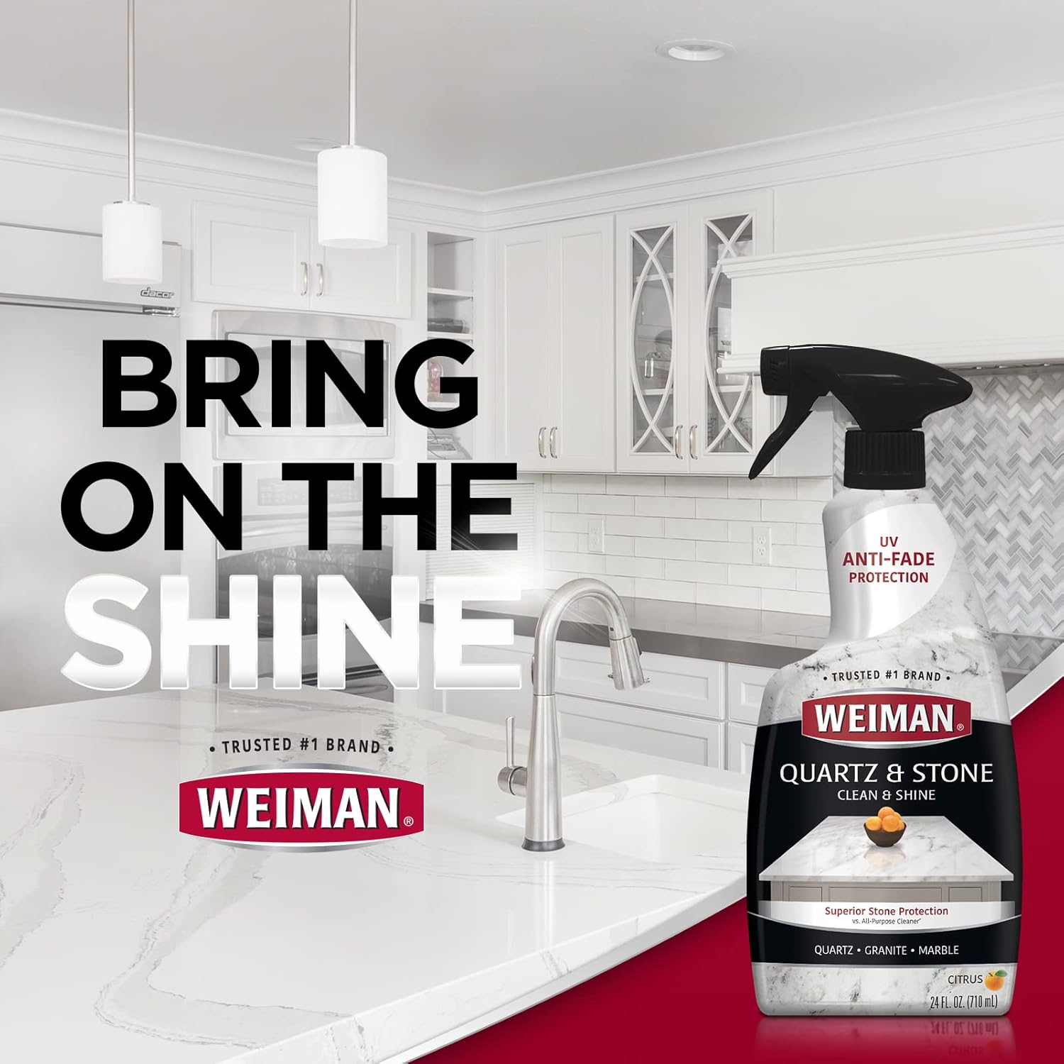 Weiman Quartz Countertop Cleaner and Polish (2 Pack w/Micro Towel) Clean and Shine Your Quartz Countertops Islands and Stone Surfaces with Ultra Violet Protection