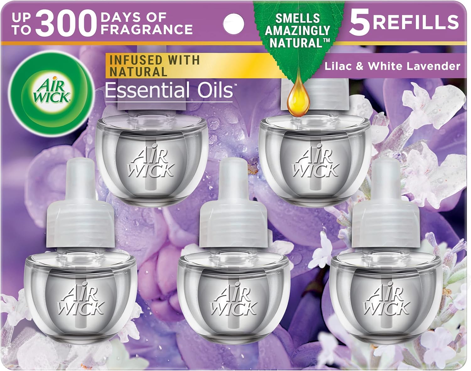 Air Wick Plug in Scented Oil Refill, 5 ct, Sandalwood , Air Freshener, Essential Oils