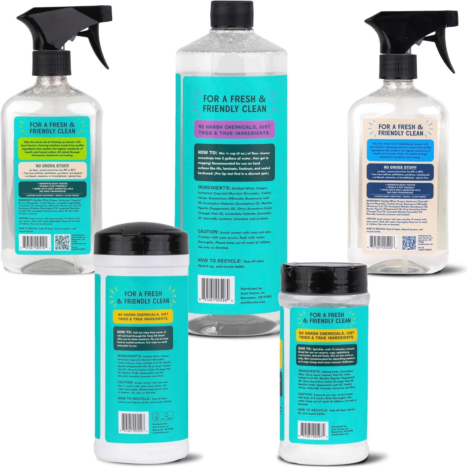 Aunt Fannie's Ultra Concentrated Floor Cleaner Vinegar Wash, Multi-Surface Floor Cleaner For Mopping, Makes 16 Gallons, Eucalyptus Scent, 32 oz. (Pack of 1), Packaging May Vary