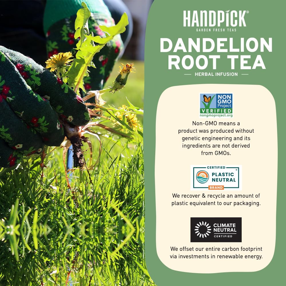 HANDPICK, Peppermint Tea, Eco-Conscious Tea Bags - 100 Count | Caffeine Free, Non-GMO | Minty, Fresh & Cool flavor | Direct From Source