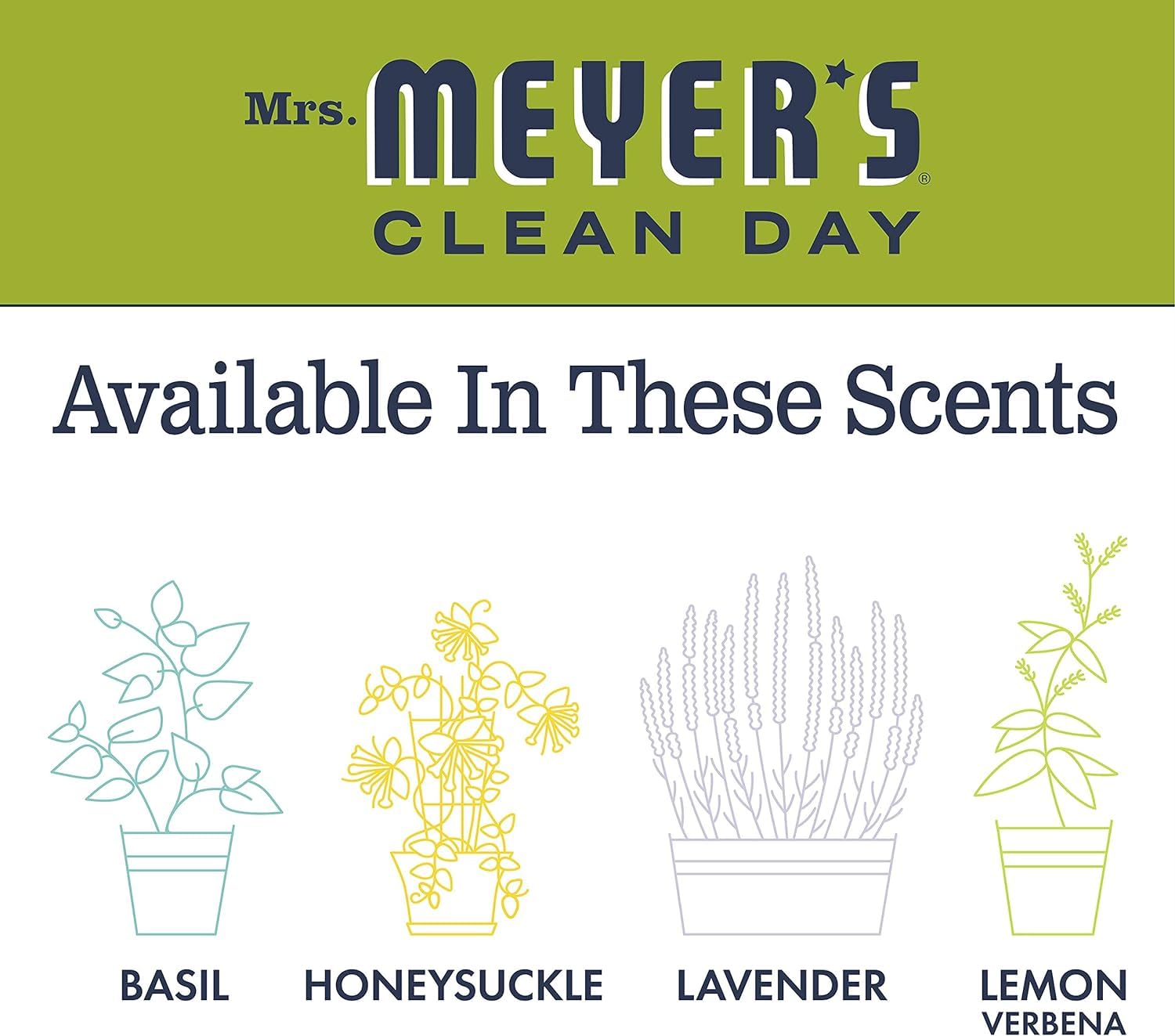 MRS. MEYER'S CLEAN DAY Liquid Hand Soap Refill, Cruelty Free and Biodegradable Formula, Lemon Verbena Scent, 33 oz