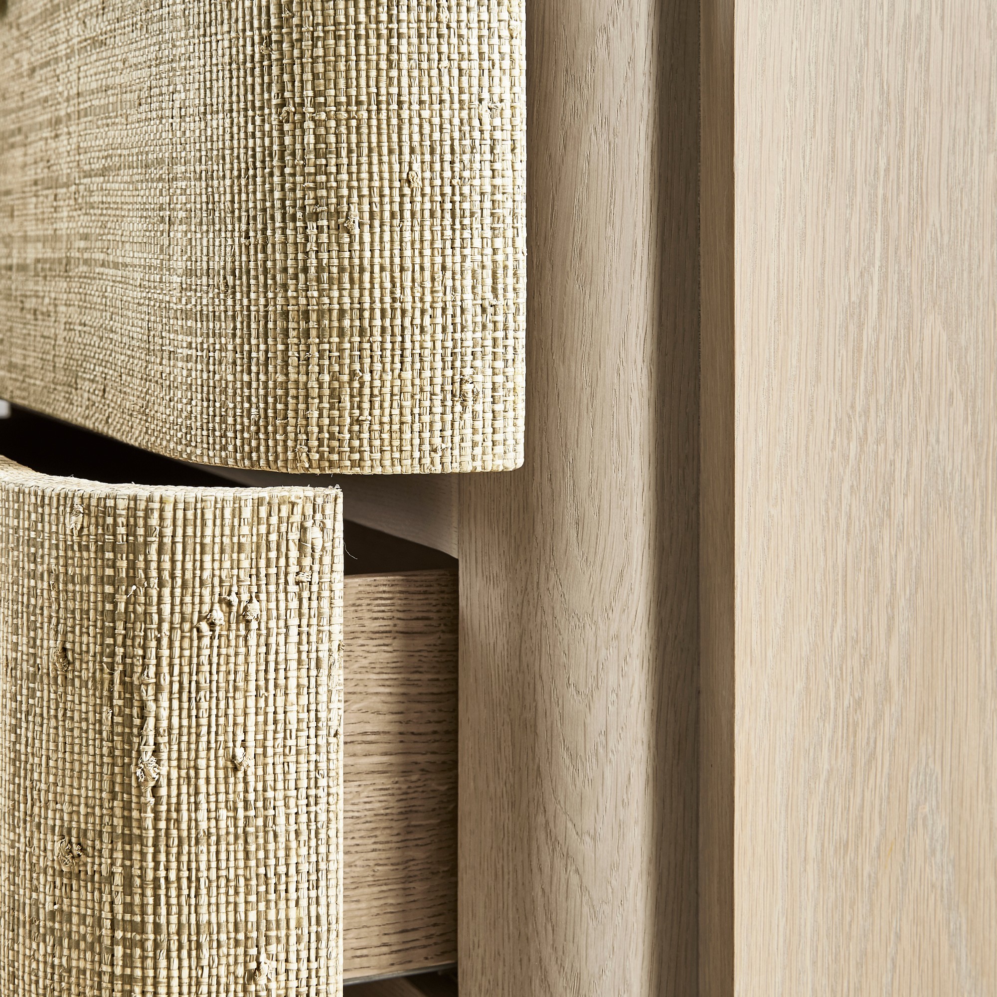 Seiche 3-Drawer Large Grass Cloth Nightstand (42