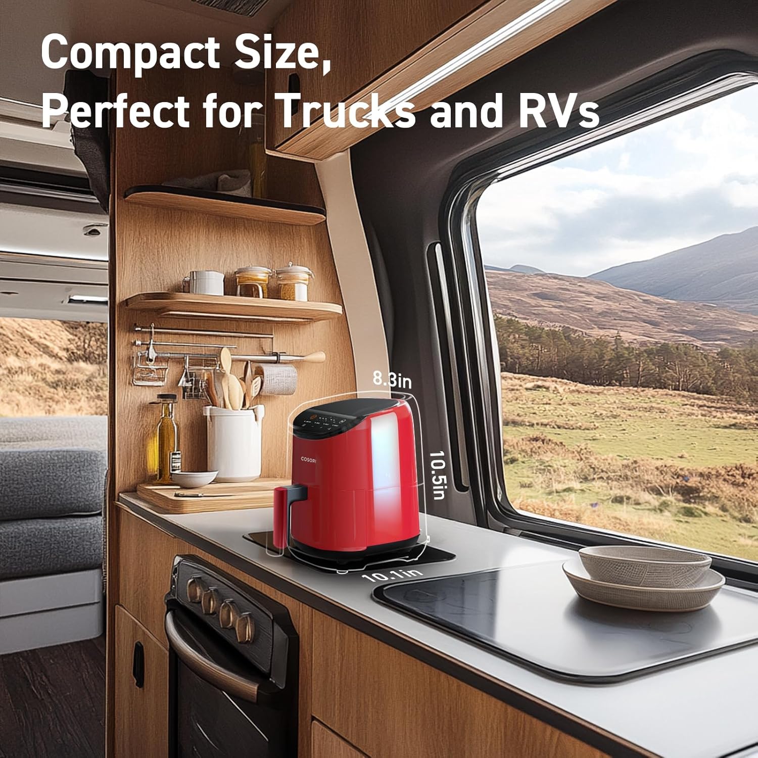 COSORI 2.1Qt Air Fryer, Small 4-in-1 Air Fryer Perfect for Simple Meals and Snack, Easy to Leftover Food to Crispy, 97% Less Oil, 30 In-App Recipes, Nonstick & Dishwasher Safe Basket