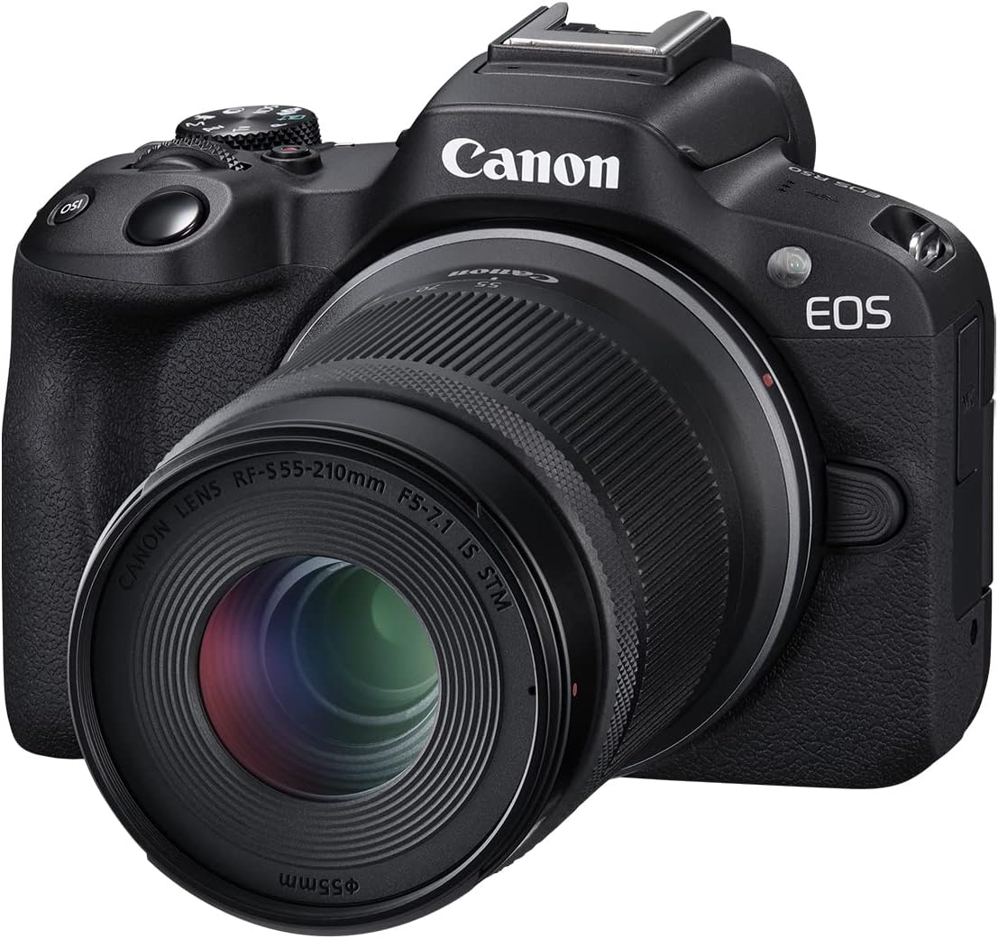 Canon EOS R50 Mirrorless Camera RF-S18-45mm F4.5-6.3 is STM Lens Kit, 24.2 Megapixel CMOS (APS-C) Sensor, 4K Video, Hybrid Camera, Photo and Video, Vlogging, Content Creator, RF Mount, Black