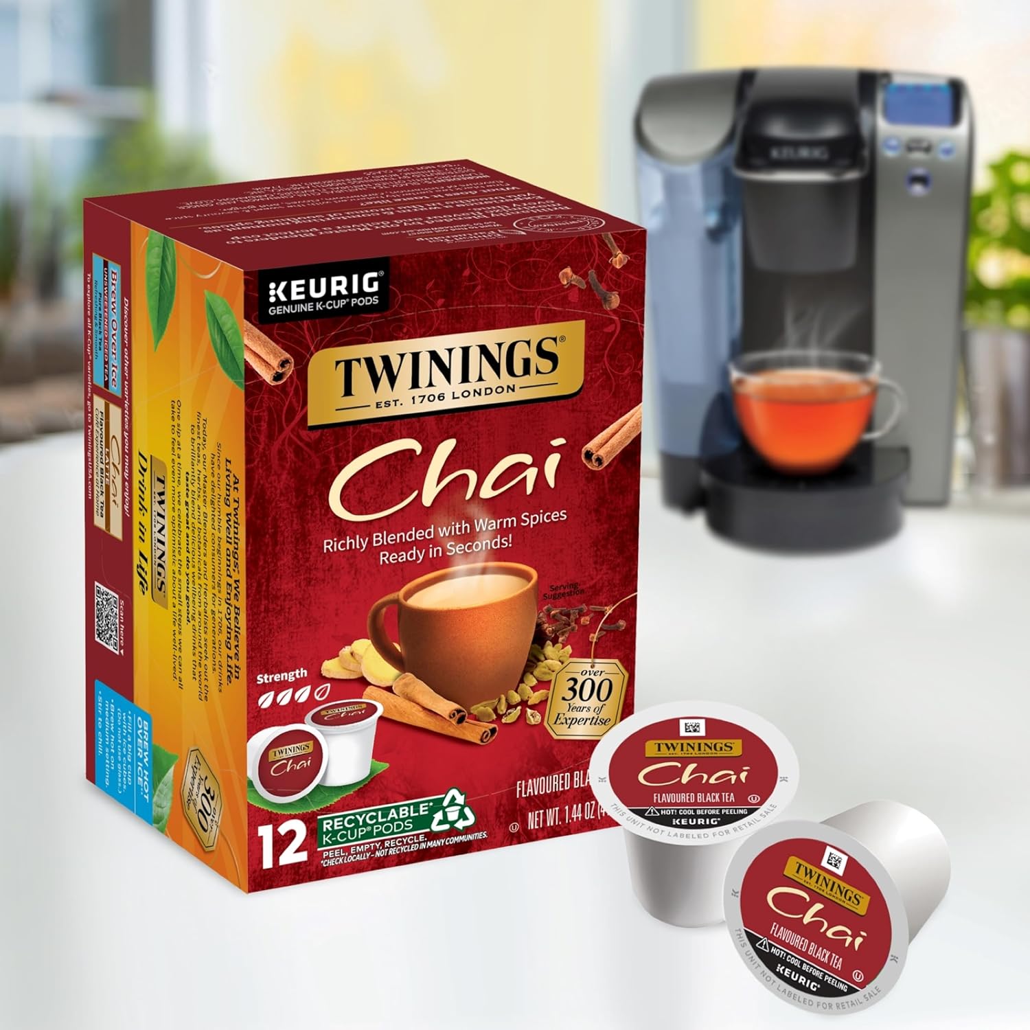 Twinings English Breakfast Black Tea K-Cup Pods for Keurig, 24 Count (Pack of 1), Smooth, Flavourful, Robust, Caffeinated, Enjoy Hot or Iced | Packaging May Vary