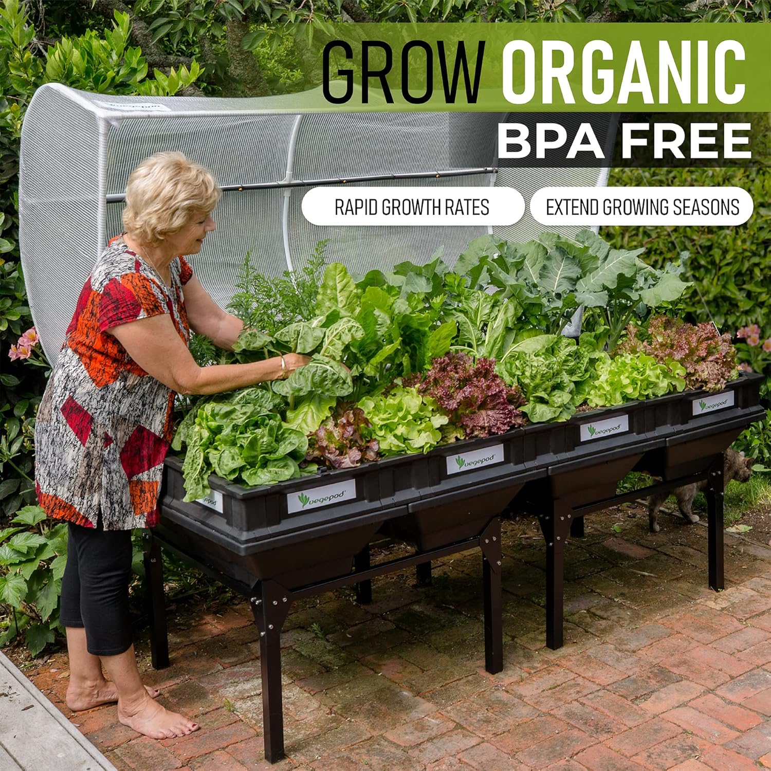 Vegepod - Raised Garden Bed - Self Watering Container Garden Kit with Protective Cover