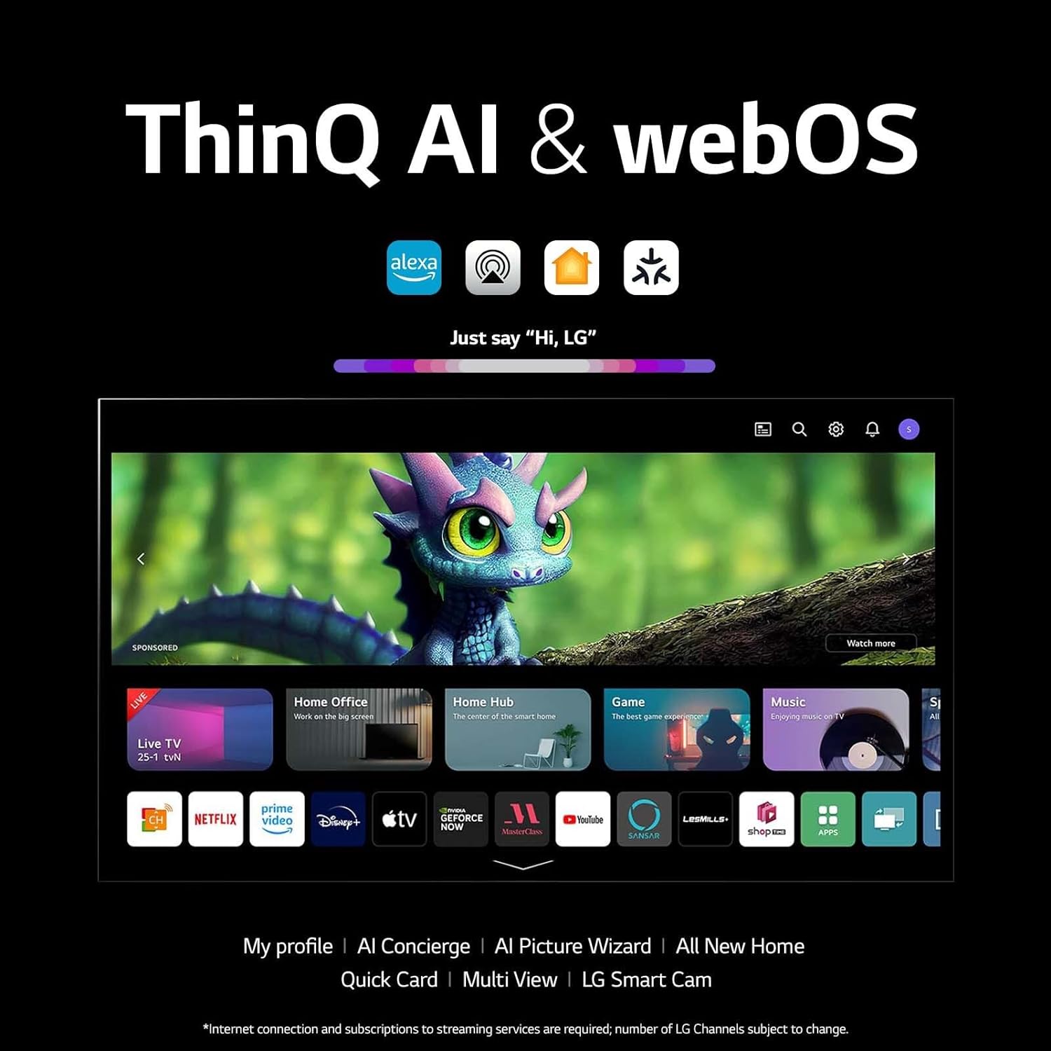 LG G3 Series 83-Inch Class OLED evo 4K Processor Smart Flat Screen TV for Gaming with Magic Remote AI-Powered Gallery Edition OLED83G3PUA, 2023 with Alexa Built-in