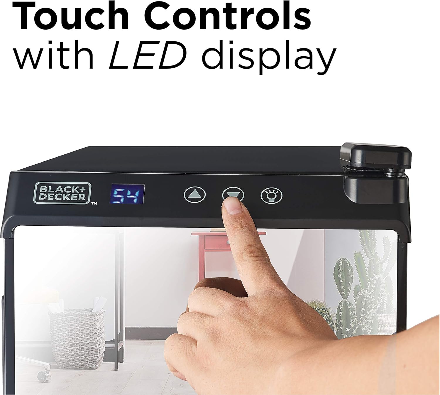 BLACK+DECKER Wine Fridge 12 Bottles, Thermoelectric Wine Cooler Refrigerator with Mirrored Front, Freestanding 12 Bottle Wine Fridge, BD60336